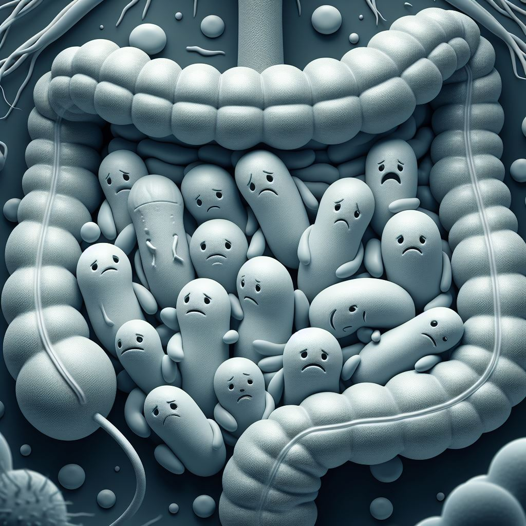 bacteria in the human gut suffering with dysbiosis